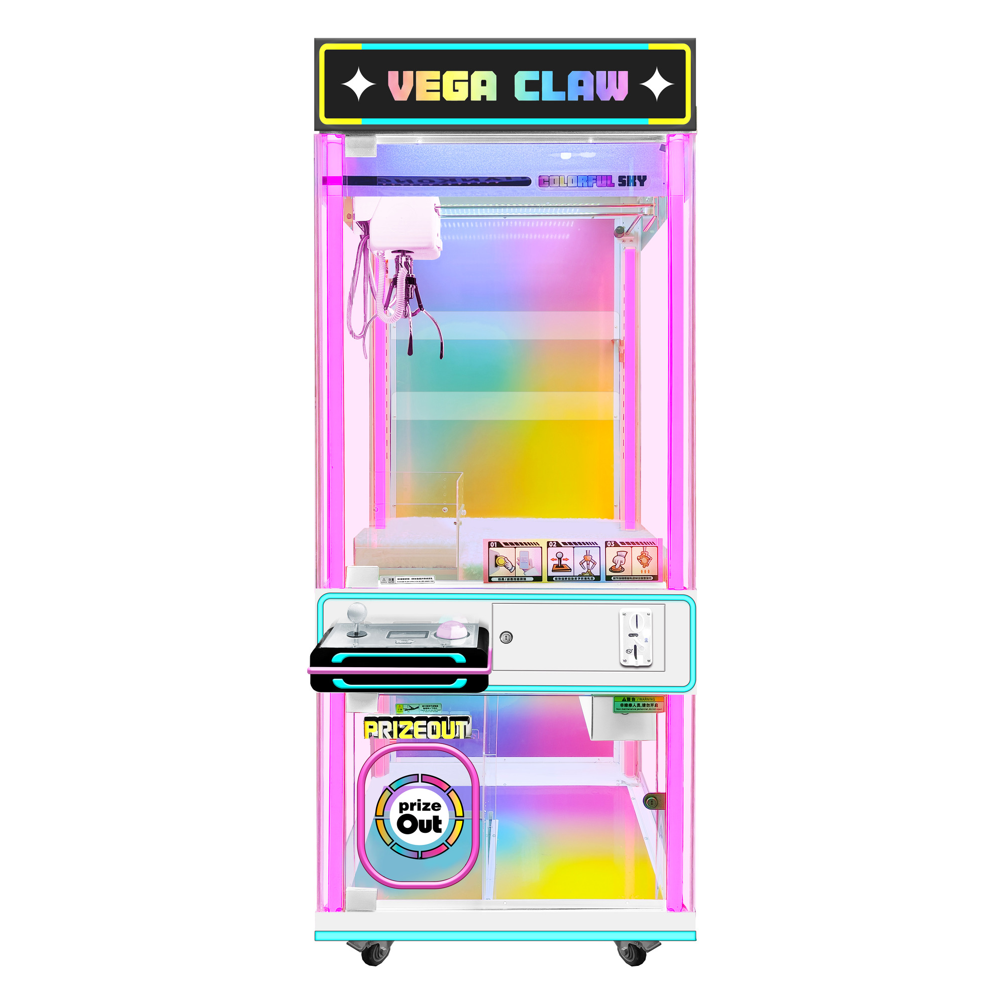 Vega Claw Colorful Sky machine viewed from the front