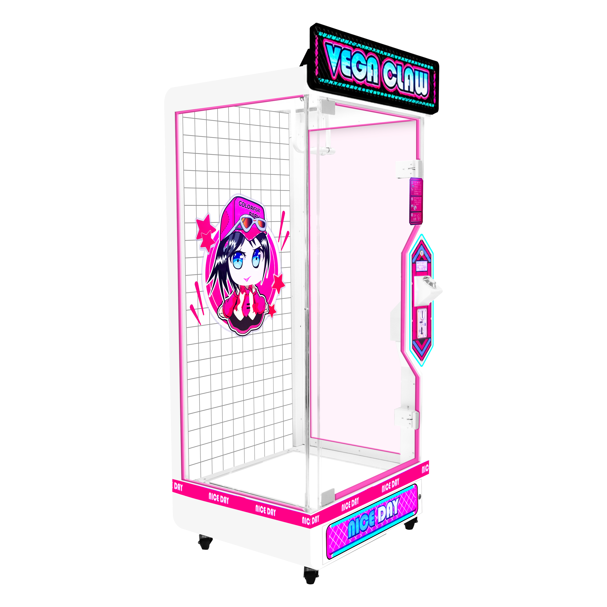 Vega Claw Nice Day machine viewed from an angle