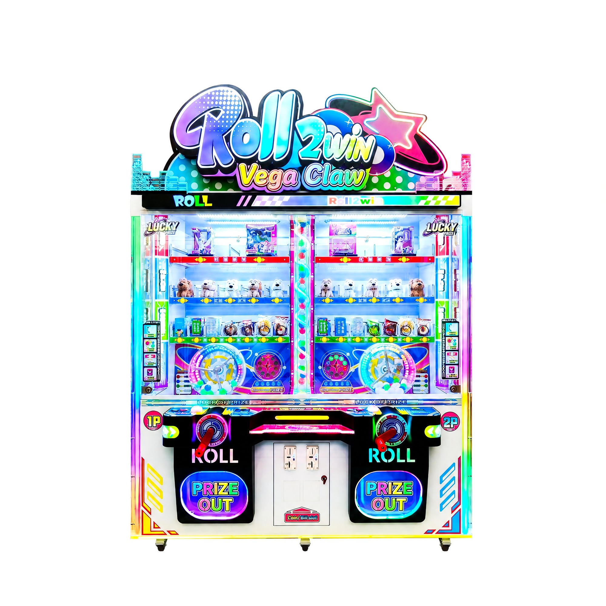 Roll2Win Vega Claw machine viewed from the front